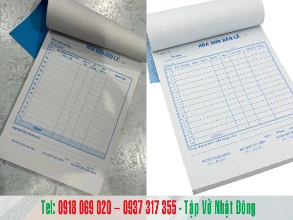 in hóa đơn bán lẻ 2 liên