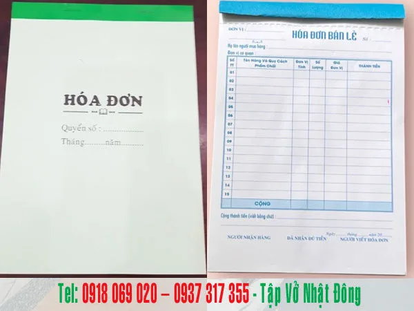 in hoá đơn bán lẻ 2 liên