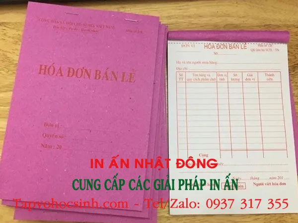 quy trình in hoá đơn bán lẻ Tphcm