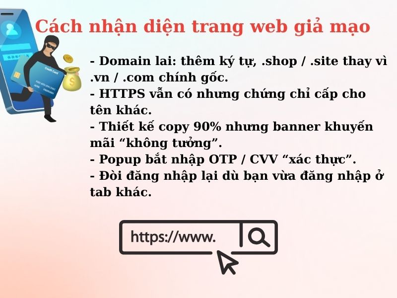 Cách nhận diện trang web giả mạo