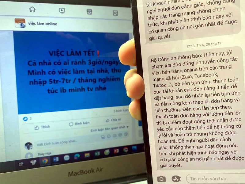 Lừa đảo việc làm online nên cẩn thận