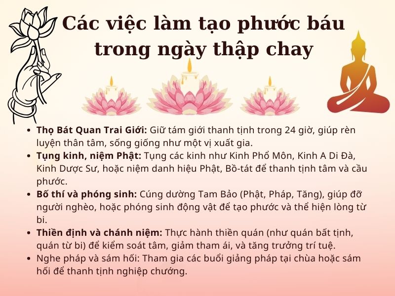 Một số việc làm tích phước báu trong ngày thập chay
