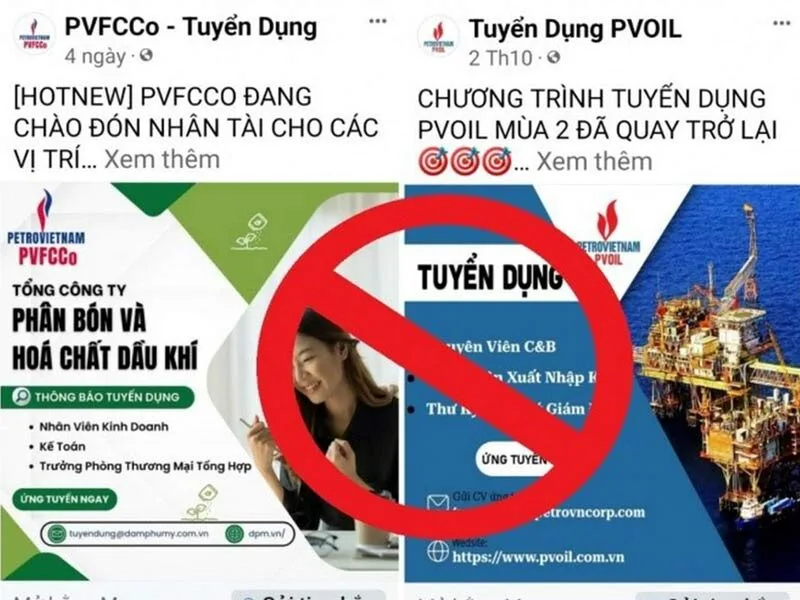 Một số thông tin tuyển dụng lừa đảo đầy trên mạng xã hội