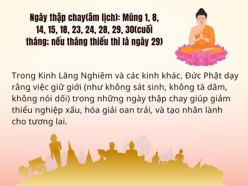 Ngày thập chay tu tập làm thiện sẽ tích phước hơn những ngày thường